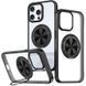 TPU+PC чохол Metal Ring with Magnetic Fit для Apple iPhone 15 Pro Max (6.7") Чорний фото 1