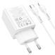 СЗУ Hoco N71 Nuevo PD30W+QC3.0 (1USB-A/1C) + кабель Type-C to Lightning White фото 3
