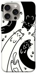 Чохол itsPrint Чорно-білі коти для Apple iPhone 15 Pro Max (6.7")