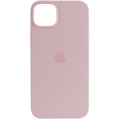 Чохол Silicone case (AAA) full with Magsafe для Apple iPhone 14 (6.1") Рожевий / Chalk Pink