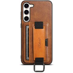 Шкіряний чохол Wallet case and straps для Samsung Galaxy S24 Коричневий / Brown