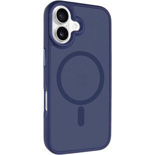 TPU+PC чехол Metal Buttons with MagSafe для Apple iPhone 17 (6.3") Синий / Navy Blue
