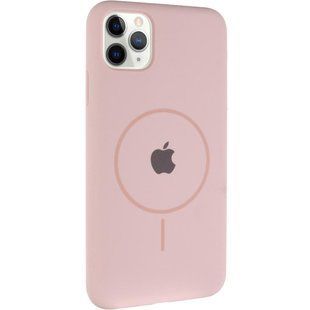 Чехол Silicone Case Full Protective (AA) with MagSafe для Apple iPhone 11 Pro Max (6.5") Розовый / Pink Sand