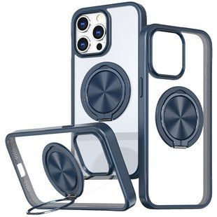 TPU+PC чехол Metal Ring with MagSafe для Apple iPhone 14 Pro (6.1") Синий