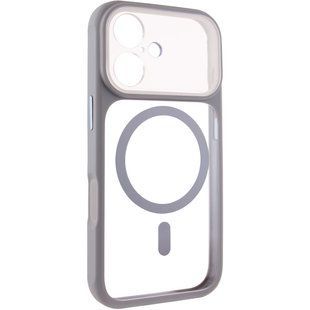 Чохол TPU+PC GETMAN Moon Clear with MagSafe для Apple iPhone 17 (6.3") Grey