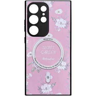 TPU+PC чехол Secret Garden with Magnetic Fit для Samsung Galaxy S23 Ultra Pink