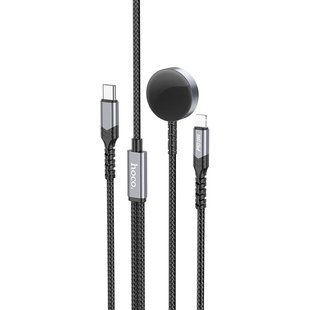 Дата кабель Hoco CW54 2in1 Type-C to iWatch/Lightning 2.5W (1.2m) Black
