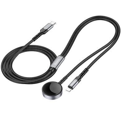 Дата кабель Hoco CW54 2in1 Type-C to iWatch/Lightning 2.5W (1.2m) Black