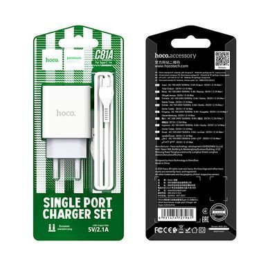 СЗУ Hoco C81A Asombroso 2.1A (1USB-A) + кабель USB to Type-C Белый