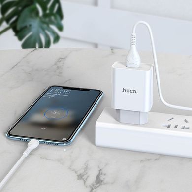 СЗУ Hoco C81A Asombroso 2.1A (1USB-A) + кабель USB to Type-C Белый