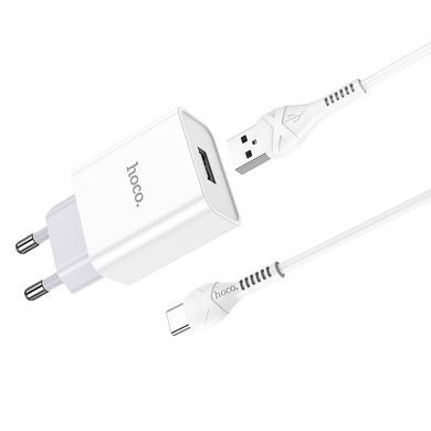 СЗУ Hoco C81A Asombroso 2.1A (1USB-A) + кабель USB to Type-C Белый