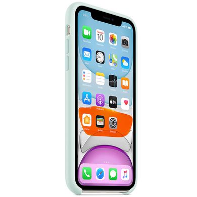 Чехол Silicone case (AAA) для Apple iPhone 11 Pro (5.8") Серо-голубой / Seafoam