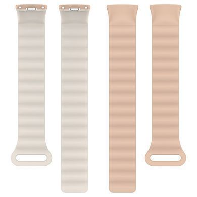 Ремешок Dual-color Magnetic для Xiaomi Mi Band 9/8/10 Beige / White