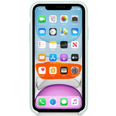 Чехол Silicone case (AAA) для Apple iPhone 11 Pro (5.8") Серо-голубой / Seafoam