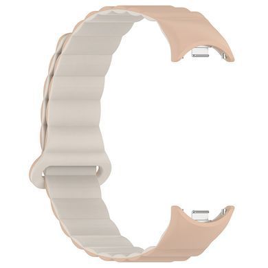 Ремешок Dual-color Magnetic для Xiaomi Mi Band 9/8/10 Beige / White