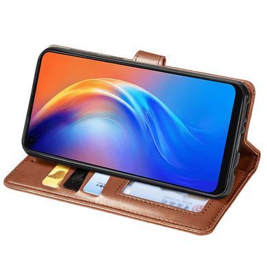 Кожаный чехол книжка GETMAN Gallant (PU) для TECNO Spark 10 Pro Коричневый