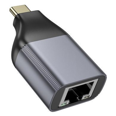 Переходник Hoco UA35 Type-C to RJ45 100 Mbs Metal grey