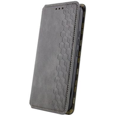 Шкіряний чохол-книжка GETMAN Cubic (PU) для Samsung Galaxy S25 FE Сірий