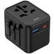 Сетевой универсальный переходник WIWU UA012 Warrior 12W + 1USB-A/1C Black фото 1