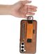 Кожаный чехол Wallet case and straps для Samsung Galaxy S24 Коричневый / Brown фото 6