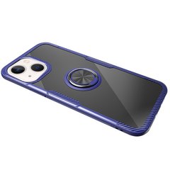 TPU+PC чохол Deen CrystalRing for Magnet (opp) для Apple iPhone 13 (6.1") Безбарвний / Синій