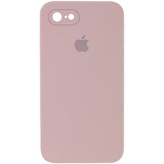 Чехол Silicone Case Square Full Camera Protective (AA) для Apple iPhone 7 / 8 / SE (2020) (4.7") Розовый / Pink Sand