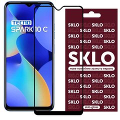 Захисне скло SKLO 3D (full glue) для TECNO Spark 10C Чорний