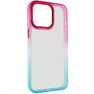 Чехол TPU+PC Fresh sip series для Apple iPhone 13 Pro Max (6.7") Бирюзовый / Розовый