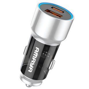 Уцінка АЗП Amaya ACC-05 PD22.5W+QC3.0 total 37.5W (1USB-A/1C) М'ята упаковка / Black