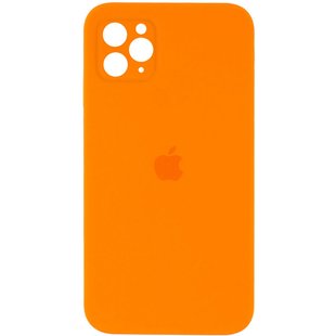 Чехол Silicone Case Square Full Camera Protective (AA) для Apple iPhone 11 Pro (5.8") Оранжевый / Bright Orange