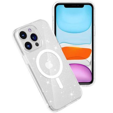 Чехол TPU Galaxy Sparkle Magnetic Fit для Apple iPhone 12 Pro Max (6.7") Clear+Glitter
