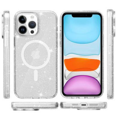 Чехол TPU Galaxy Sparkle Magnetic Fit для Apple iPhone 12 Pro Max (6.7") Clear+Glitter