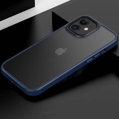 Уценка TPU+PC чехол Metal Buttons для Apple iPhone 11 (6.1") Поврежденная упаковка / Синий / Navy Blue