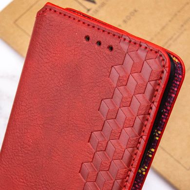 Кожаный чехол книжка GETMAN Cubic (PU) для Samsung Galaxy A55 Красный