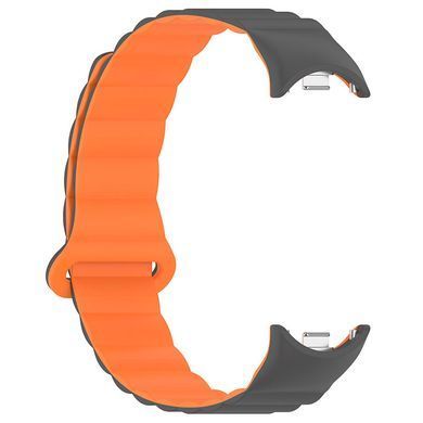 Ремешок Dual-color Magnetic для Xiaomi Mi Band 9/8/10 Gray / Orange