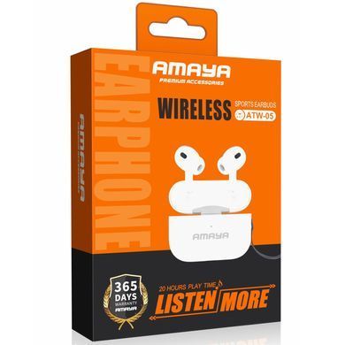 Бездротові TWS навушники Amaya ATW-05 White