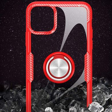 TPU+PC чехол Deen CrystalRing for Magnet (opp) для Apple iPhone 12 Pro / 12 (6.1") Бесцветный / Красный