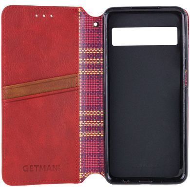 Кожаный чехол-книжка GETMAN Cubic (PU) для Google Pixel 6 Красный