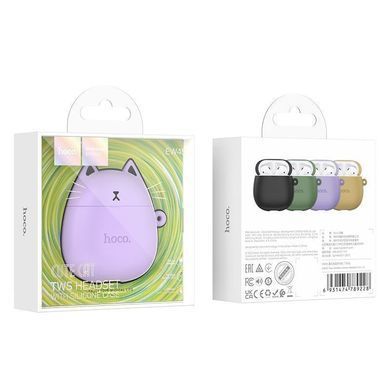 Беспроводные TWS наушники Hoco EW45 Cat Case Lilac Cat