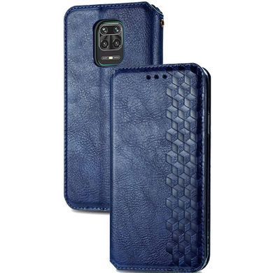 Кожаный чехол книжка GETMAN Cubic (PU) для Xiaomi Redmi Note 9s / Note 9 Pro / Note 9 Pro Max Синий