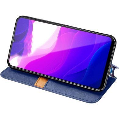 Кожаный чехол книжка GETMAN Cubic (PU) для Xiaomi Redmi Note 9s / Note 9 Pro / Note 9 Pro Max Синий