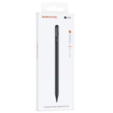 Стилус Borofone BG100 Universal active capacitive pen with digital display Black