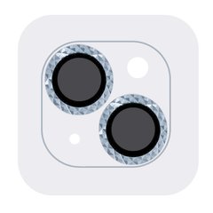 Захисне скло Metal Shine на камеру (в упак.) для Apple iPhone 15 (6.1") / 15 Plus (6.7") Блакитний / Light Blue