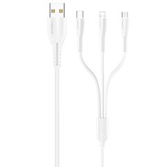 Дата кабель Usams US-SJ367 U35 3in1 USB to Combo 2A (1m) Білий