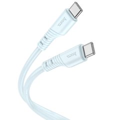 Дата кабель Hoco X97 Crystal color Type-C to Type-C 60W (1m) Light blue