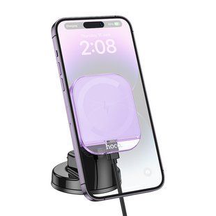 Автотримач з БЗП Hoco HW18 Crystal 15W (center console) Romantic purple