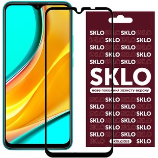 Защитное стекло SKLO 3D (full glue) для Xiaomi Redmi 9 / Poco M3 / Redmi 9T Черный