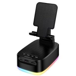 Уценка Bluetooth Колонка Borofone BR200 Marea + Power Bank 1500mAh + держатель Вскрытая упаковка / Black