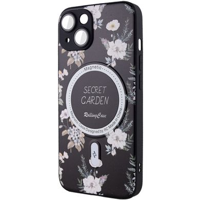 TPU+PC чехол Secret Garden with MagSafe для Apple iPhone 15 (6.1") Black