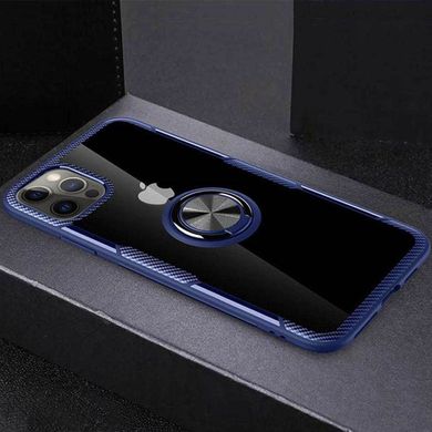 TPU+PC чохол Deen CrystalRing for Magnet (opp) для Apple iPhone 12 Pro / 12 (6.1") Безбарвний / Синій